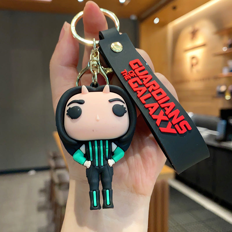 Galaxy Guard Keychain Cute 3D Stereo Silicone Doll Pendant Boys Cars and Bags Ornaments Small Gift