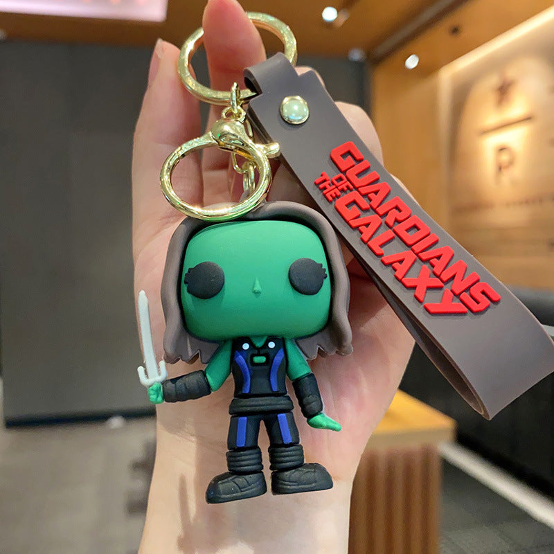 Galaxy Guard Keychain Cute 3D Stereo Silicone Doll Pendant Boys Cars and Bags Ornaments Small Gift