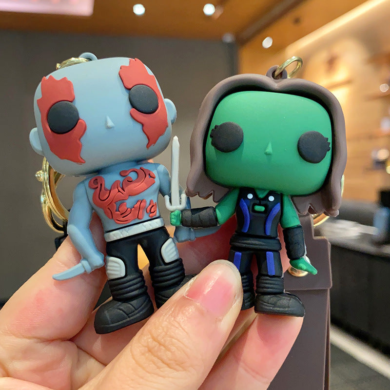 Galaxy Guard Keychain Cute 3D Stereo Silicone Doll Pendant Boys Cars and Bags Ornaments Small Gift