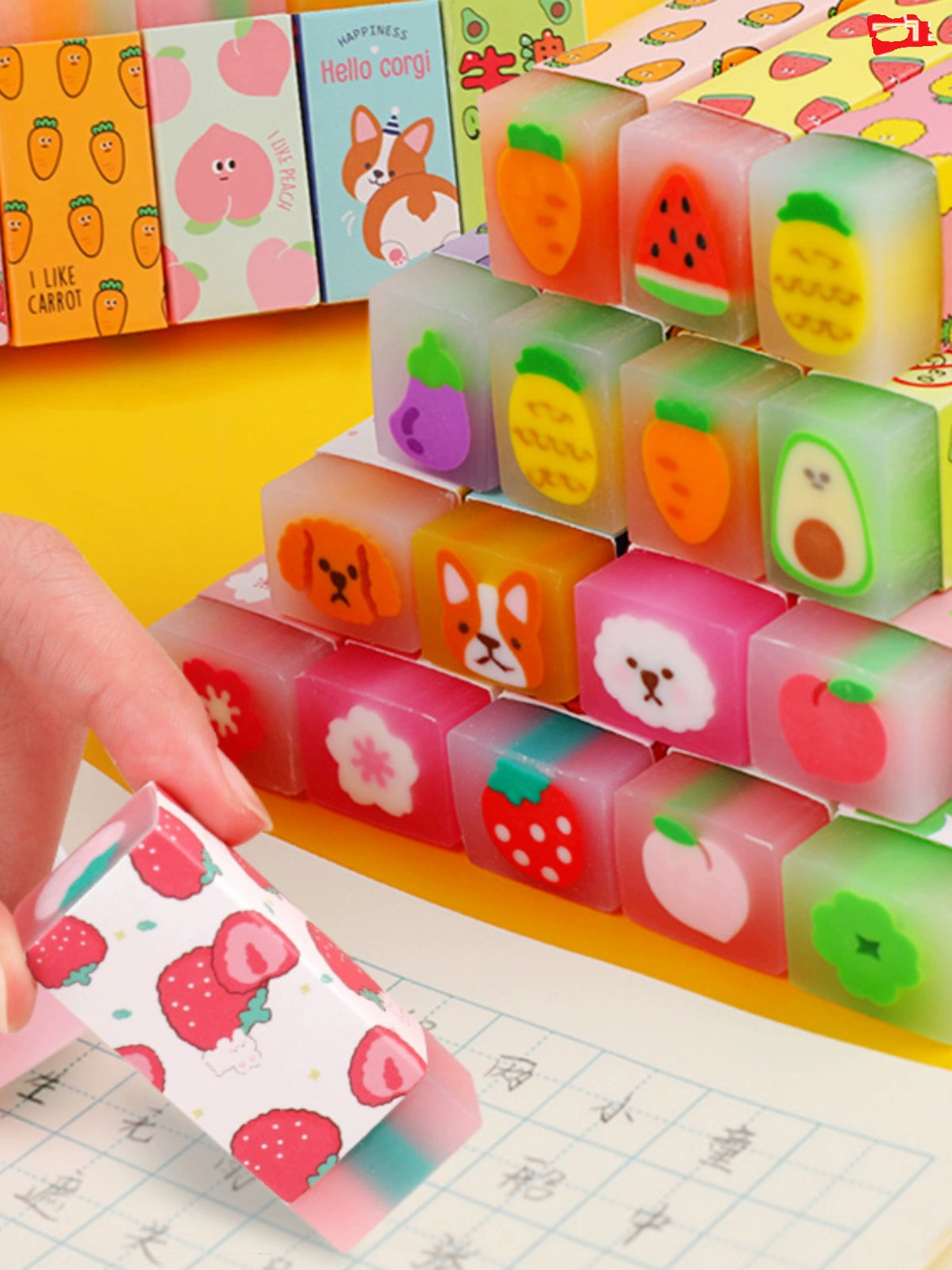 Cherry Blossom Cute Fruit Elephant Skin Only for Pupils Pencil