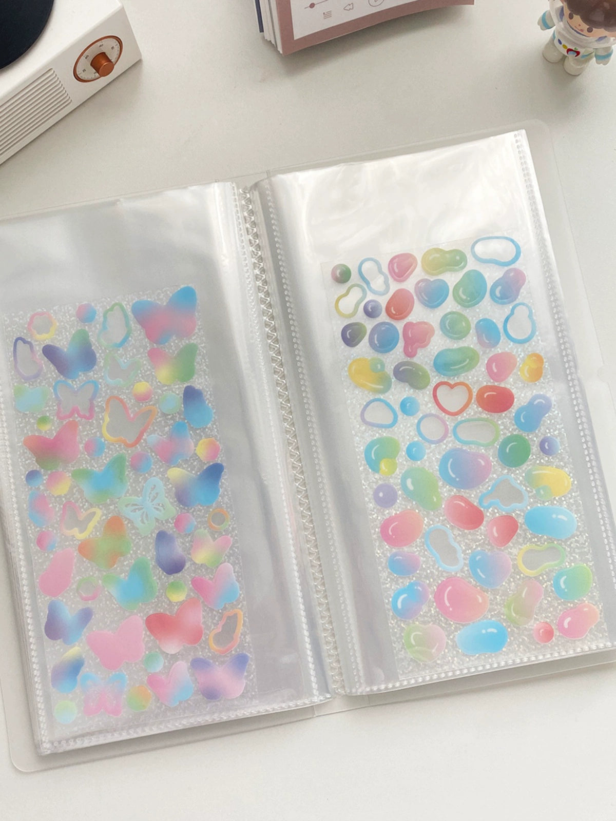 Bench Sticker Pocket Large Capacity Storage Book Bill Note Transparent PVC Bandage Album Journal Material Collection