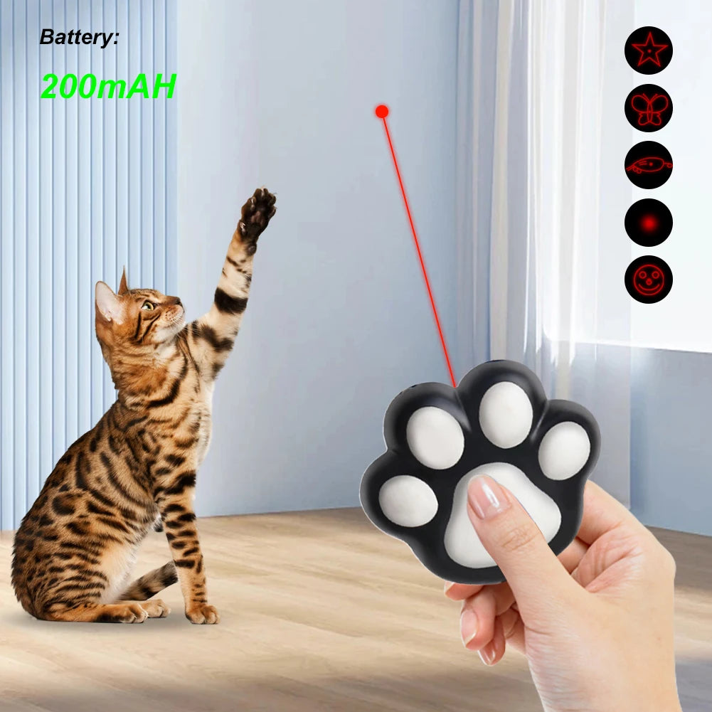 Cat Toys 5 Adjustable Patterns Training Chaser Interactive Toy USB Rechargeable Cat Laser Toy for Indoor Cats Dogs Pets