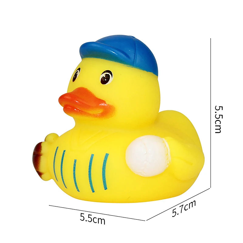Creative Cute Sports Duck Toys Baby Bath Toys Rubber Ducks Summer Beach Pool Activity Floating Ducks Children Birthday Gifts