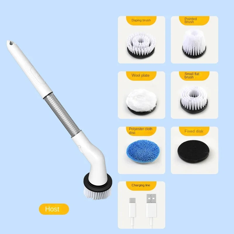 New Style Electric Cleaning Brush 5 in 1 Electric Multi-functional Home USB Automatic Cleaning Brush for Kitchen & Bathroom