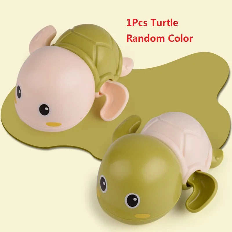 Cute Baby Clockwork Little Yellow Duck Baby Bath Toys Children Boys Girls Playing In The Water Bathroom Set Combination