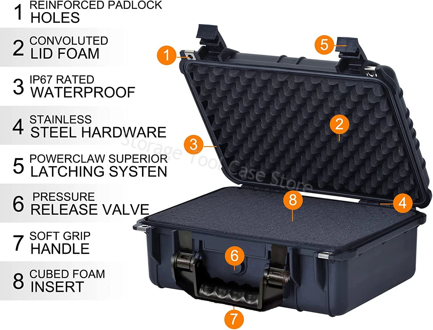 Waterproof Protective Tool Box Hard Carry Tool Case Bag Storage Box Equipment Instrument Toolbox Organizer Outdoor Suitcase