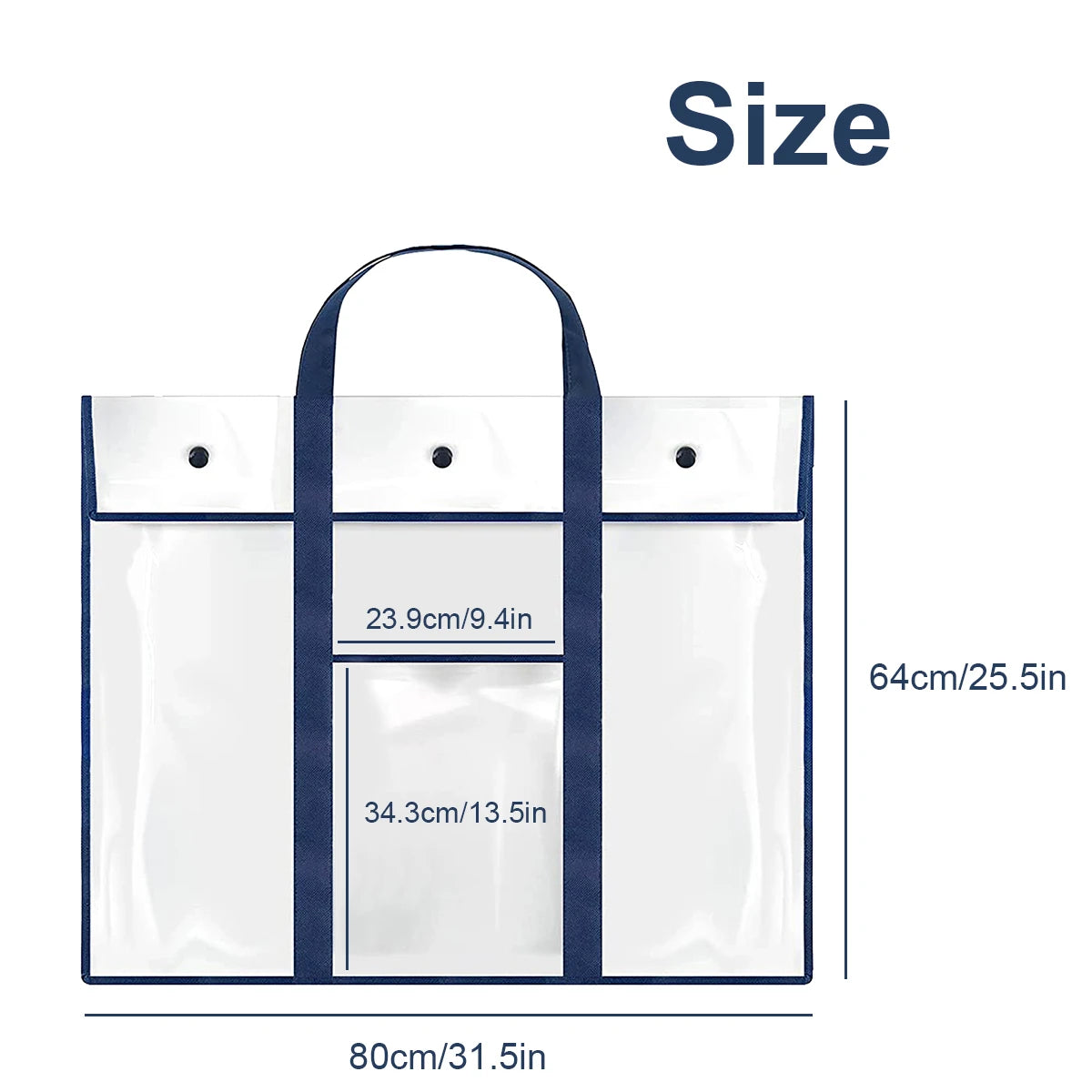 Art Portfolio Bag Art PVC Storage Pocket Large Poster Storage Bag Durable Large Capacity Art Portfolio Organizer with Pocket