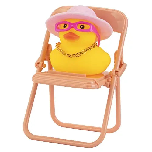Car Duck Ornament Rubber Duck Car Dashboard Decoration Car Dashboard Decoration Accessories with Mini Hat Chair or Skateboard