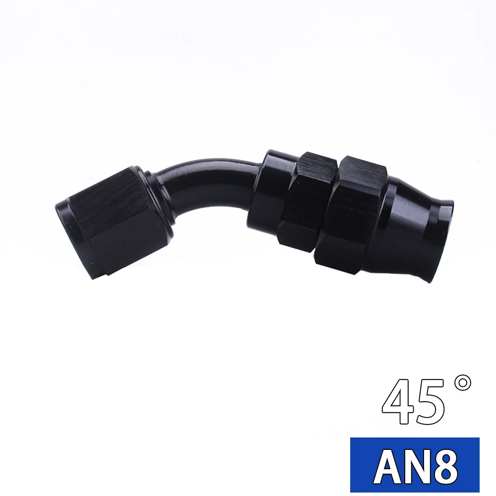 AN4 AN6 AN8 AN10 straight 045 90 180 Degree Reusable Hose End Fitting Adapter For Swivel PTFE Oil Fuel Line Hose End Fitting