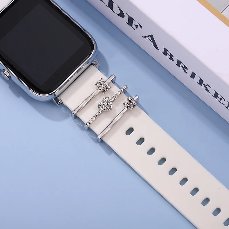 Watchband Decorative Charm for Apple Strap Silicone Bracelet Stud Charm Jewelry Cartoon Pendent Accessories Charm for Smartwatch