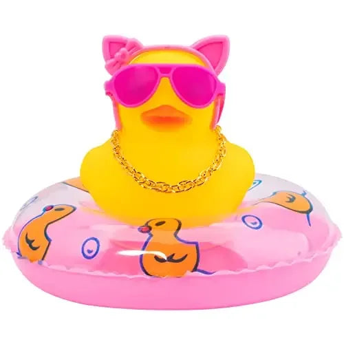 Mini Rubber Resin Duck  for Car Decoration Dashboard Car Decoration Funny Sunglasses for  House Interior and Office Decoration