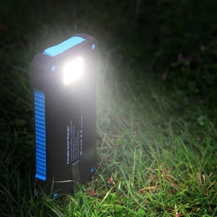 200000mAh Portable Solar Power Bank External Battery Fast Charging Waterproof Powerbank with SOS Flashlight Poverbank for Huawei