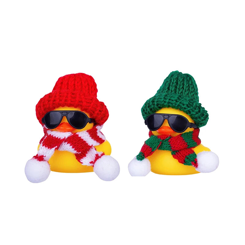 2 Set Car Duck Mini Car Dashboard Yellow Rubber Duckies Toy Jeep Duck Party Favor Car Decoration Table Ornament Car Accessory