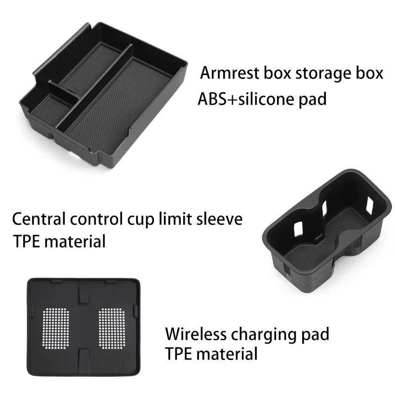 For BYD Shark 2024 2025 Center Console Armrest Storage Box Car Tray Organizers Cup holder protective cover Accessories Tidying