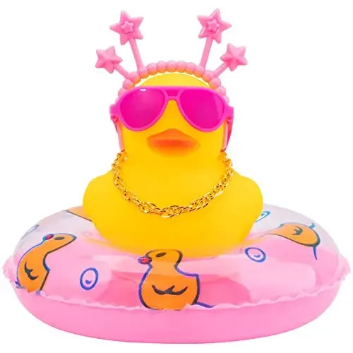 Mini Rubber Resin Duck  for Car Decoration Dashboard Car Decoration Funny Sunglasses for  House Interior and Office Decoration