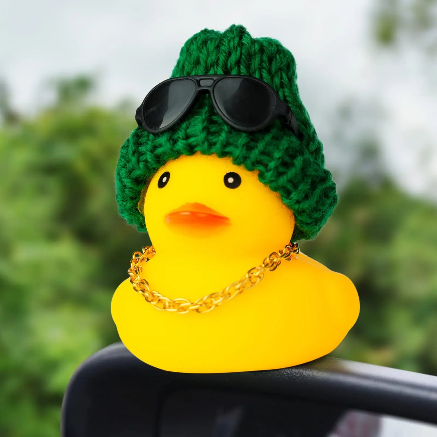 2 Set Car Duck Mini Car Dashboard Yellow Rubber Duckies Toy Jeep Duck Party Favor Car Decoration Table Ornament Car Accessory