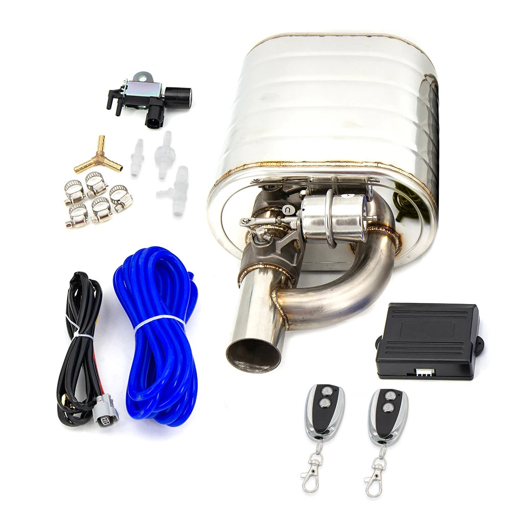 2"/2.5"/2.75"/3'' Inch Exhaust Muffler With Dump Vacuum Valve Stainless Steel Exhaust Cutout Remote Control Set Pump Controller
