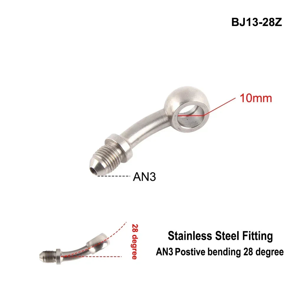 1PC Stainless Steel AN3 to AN -3 Straight Brake Swivel Hose End banjo Fitting 3/8-24