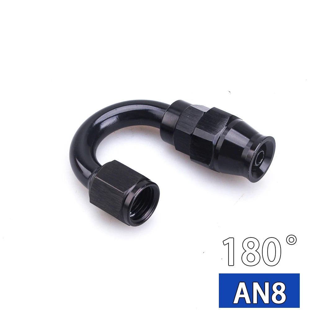 AN4 AN6 AN8 AN10 straight 045 90 180 Degree Reusable Hose End Fitting Adapter For Swivel PTFE Oil Fuel Line Hose End Fitting