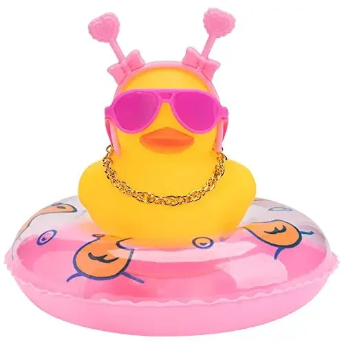 Mini Rubber Resin Duck  for Car Decoration Dashboard Car Decoration Funny Sunglasses for  House Interior and Office Decoration