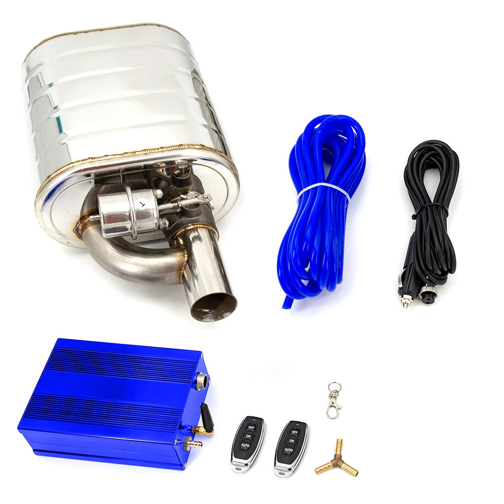 2"/2.5"/2.75"/3'' Inch Exhaust Muffler With Dump Vacuum Valve Stainless Steel Exhaust Cutout Remote Control Set Pump Controller