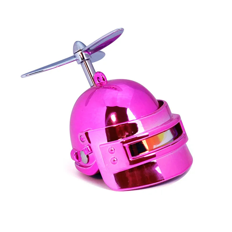 Car Interior Decoration Yellow Duck Accessories Three-level Helmet with Silver Propeller Duck Accessories Weapons Toy Gun AMW