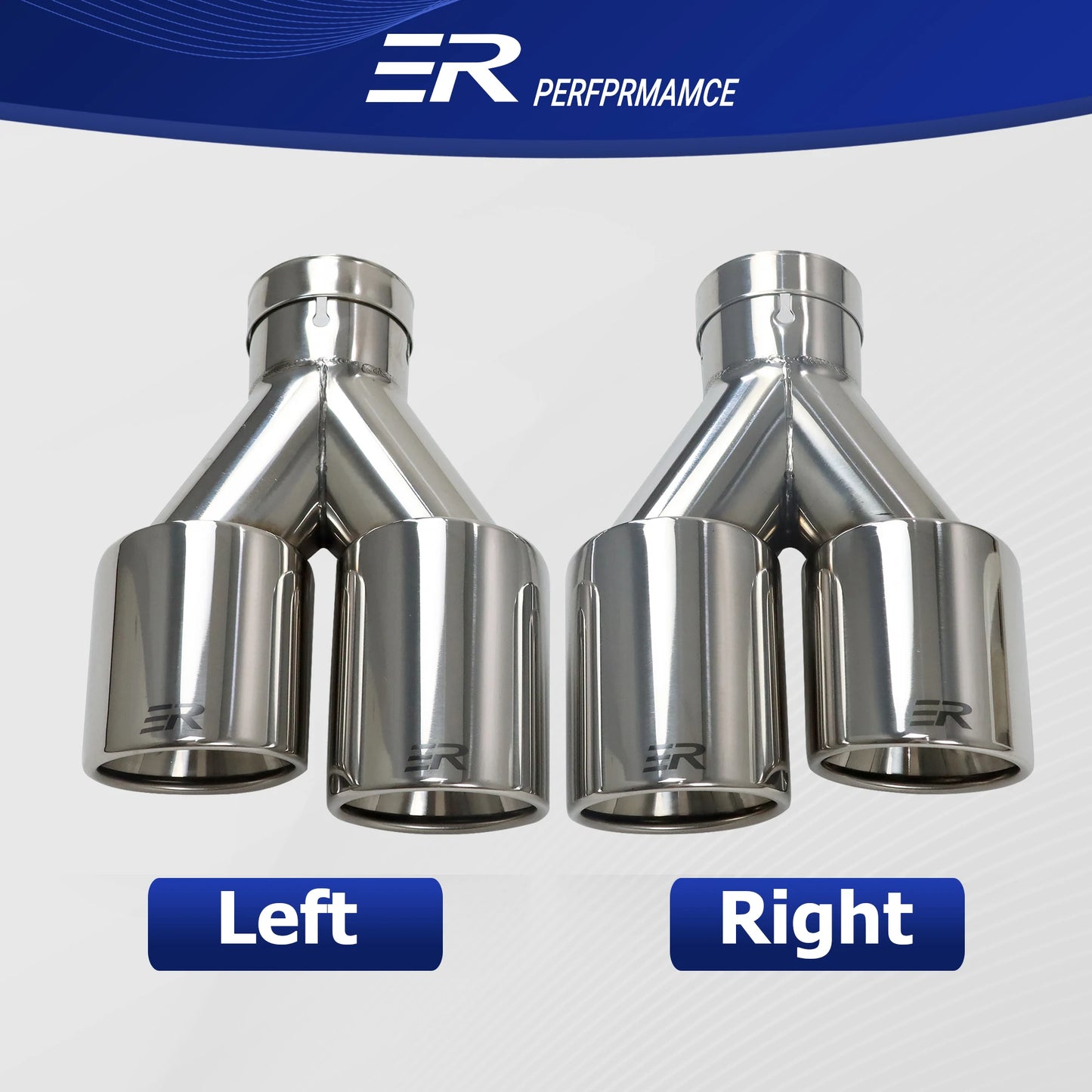 Exhaust Racing Dual Car Modification Stainless Steel Universal Automobile Exhaust Pipe Muffler Double Exhaust Tips