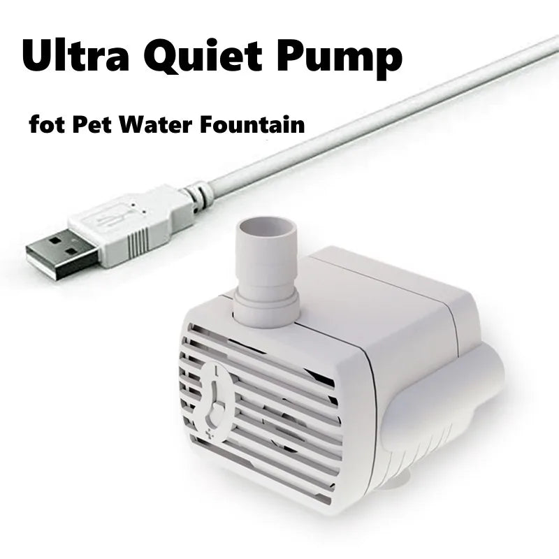 Cat Water Pump with Lighting Remind Ultra Quiet Water Pump Stop Working without Water Prevent Dry Durning for Pet Water Fountain