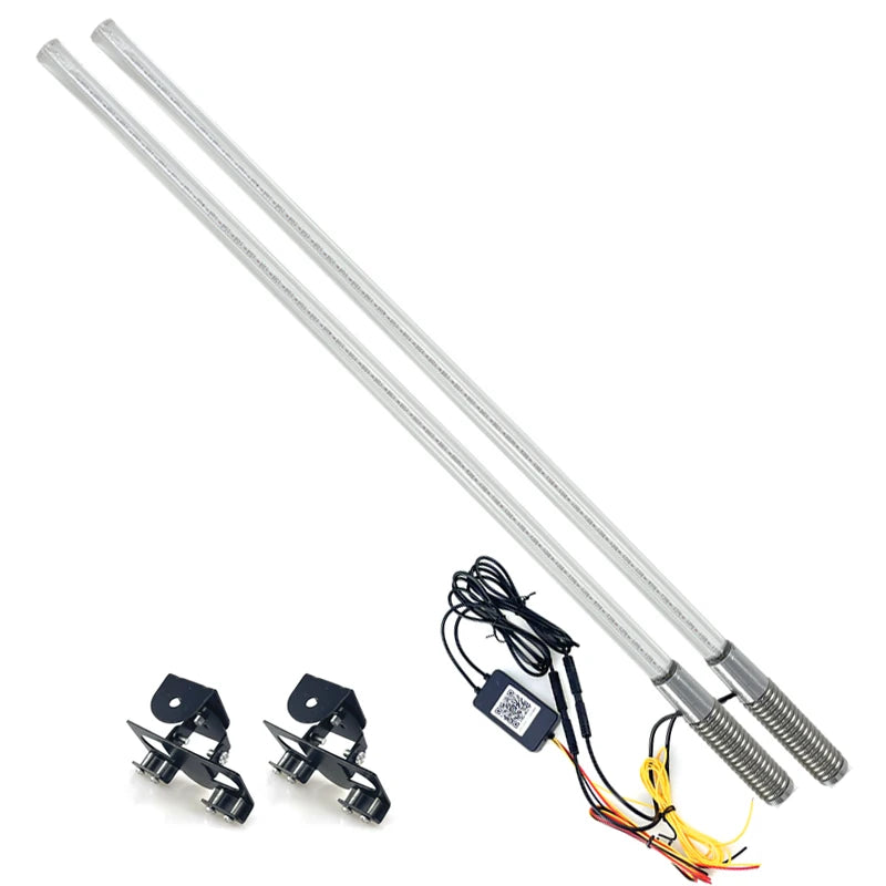 2PCS LED Whip Lights APP Control Flagpole Antenna Whips APP RGB Lamp for UTV, ATV Off Road Truck Sand Buggy Dune RZR