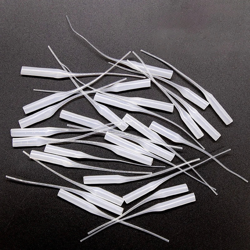 100Pcs Glue Micro-Tips Plastic Glue Bottle 502 Glue Rubber Hose Rubber Drip Tube Mouse Tail Dispensing Needle Dispensing Hose