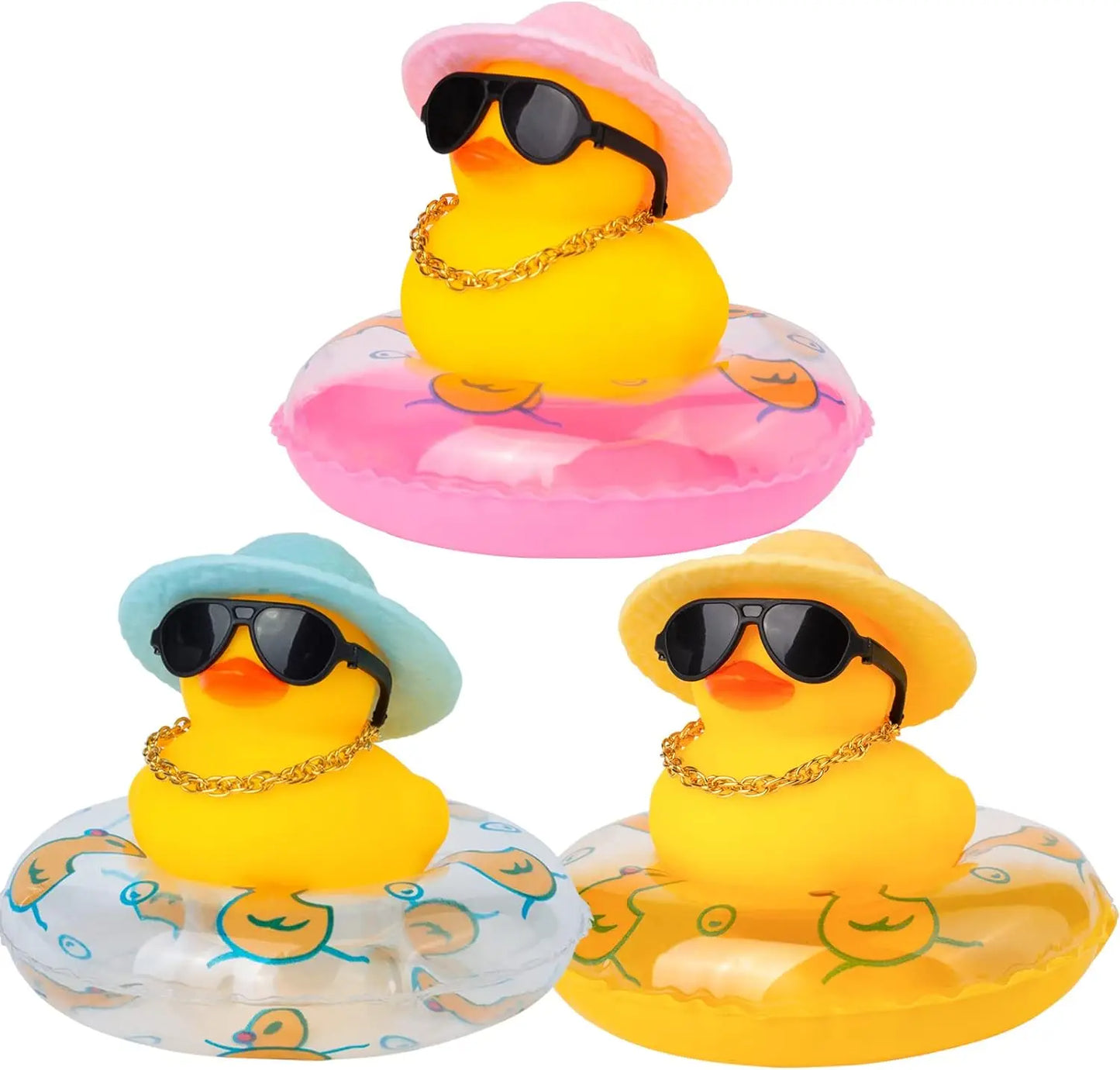 Mini Yellow Car Duck Rubber for Car Accessories Dashboard Toy Small Duck Car Decoration Interior Cute Ornaments