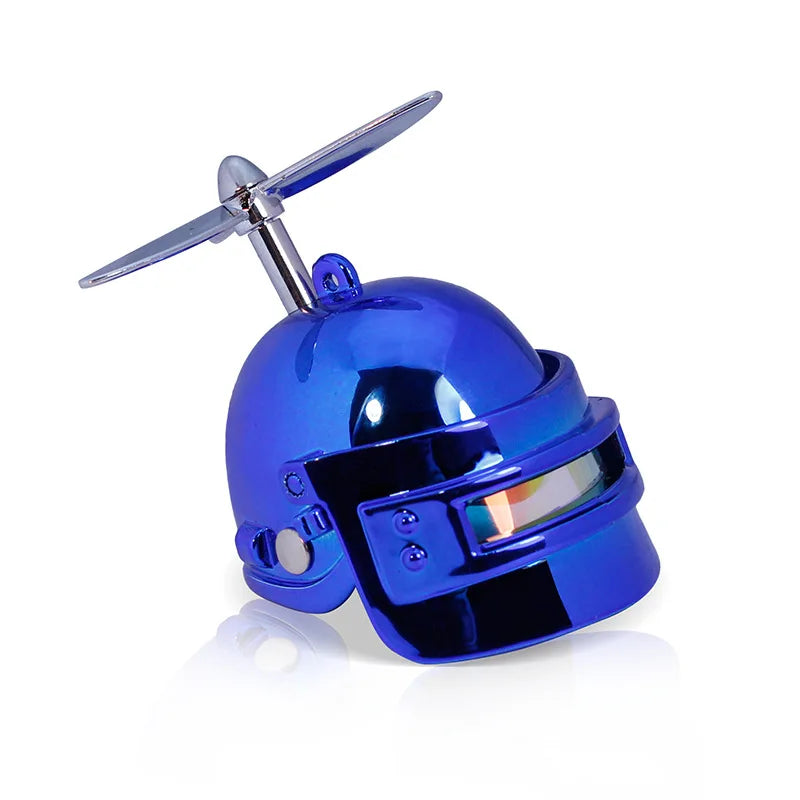 Car Interior Decoration Yellow Duck Accessories Three-level Helmet with Silver Propeller Duck Accessories Weapons Toy Gun AMW