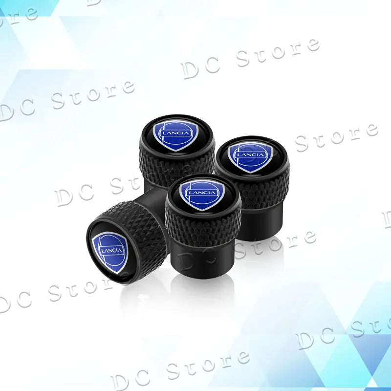 4Pcs Car Decor Metal Emblem Wheel Tire Valve Stem Caps Tyre Air Dust Cover For Lancia Logo Delta 3 Musa Ypsilon Phedra Voyage