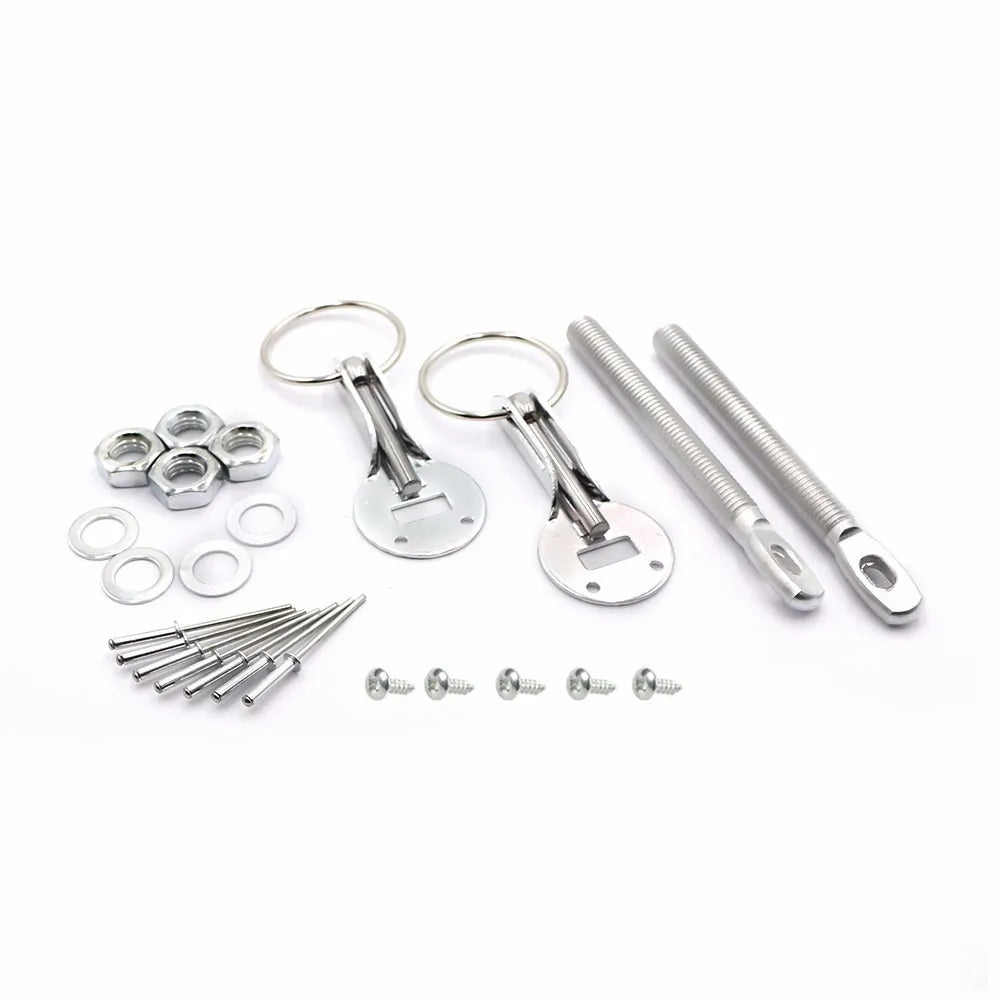 Universal Aluminum Alloy Mount Hood Pin Bonnet Lock Kit Car Tunning Lock Kit Down Hood Lock Latch Pins Vehicle Accessories