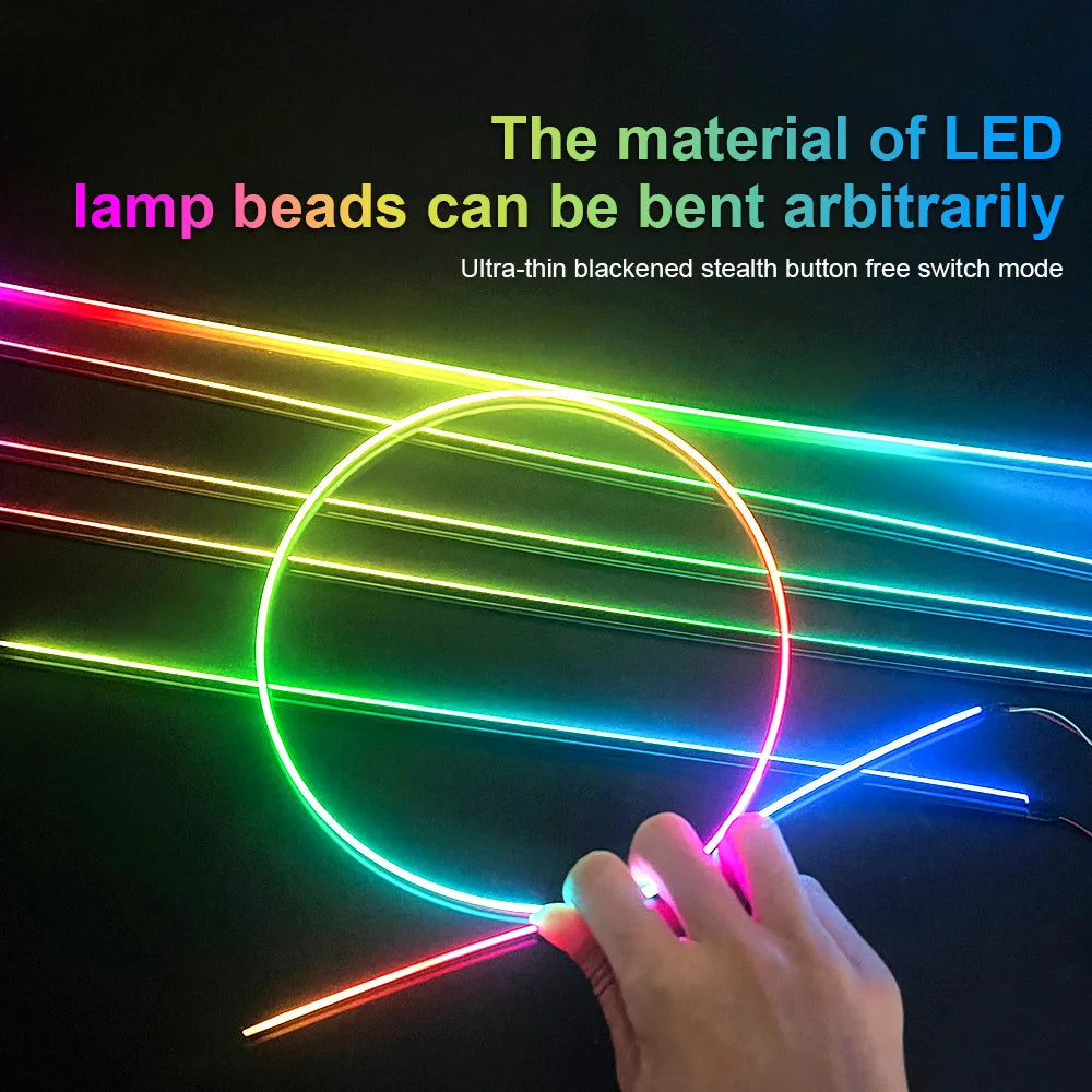 22/18/14 IN 1 RGB Symphony Streamer Car Ambient Lights Interior LED Acrylic Strips Decoration Atmosphere Lamp APP Remote Control
