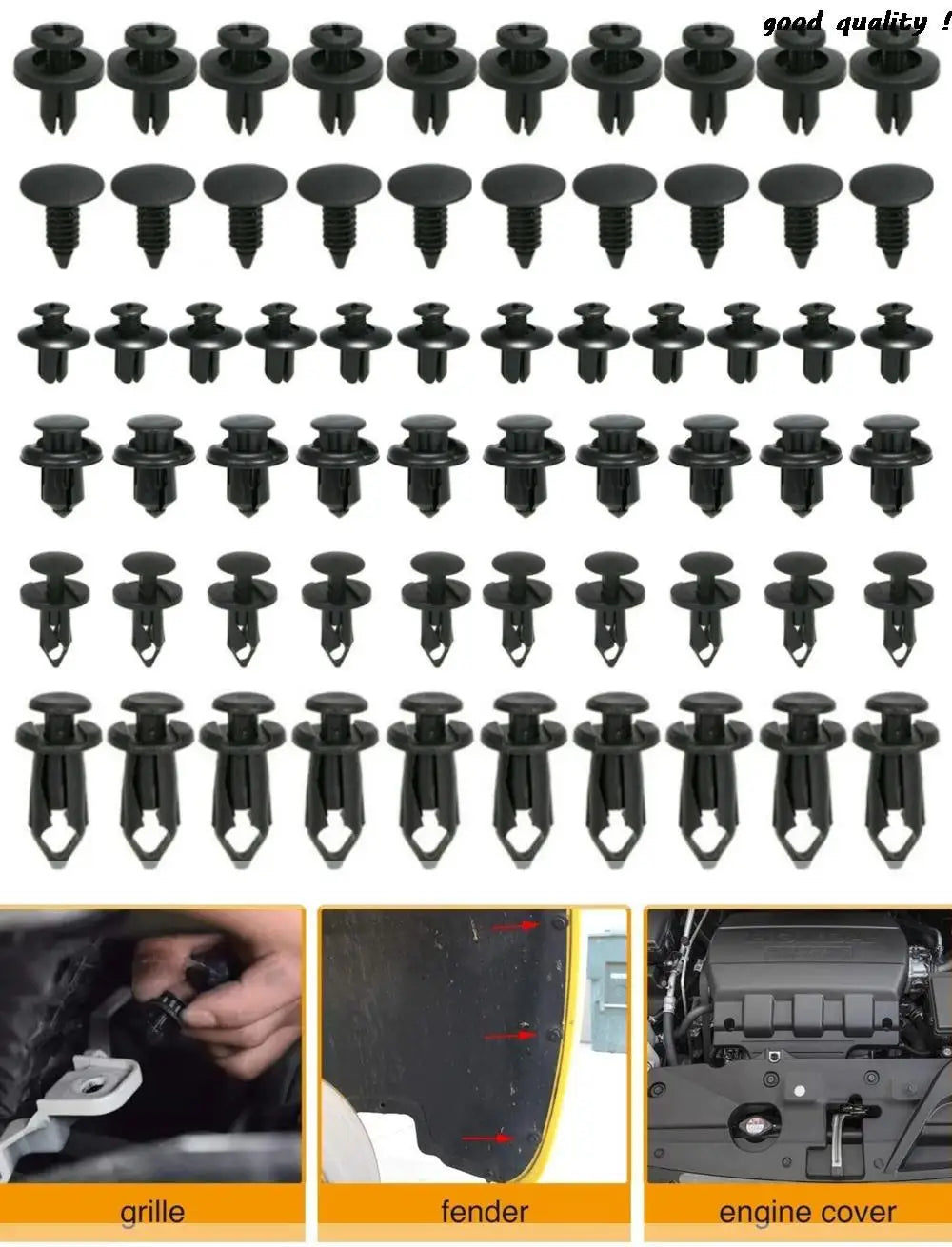 6 Size 60Pcs Auto Fastener Clips For Infiniti FX35 Q50 G35 QX70 FX G37 Q30 QX56 I30 M35 FX37 QX4 QX60 FX50