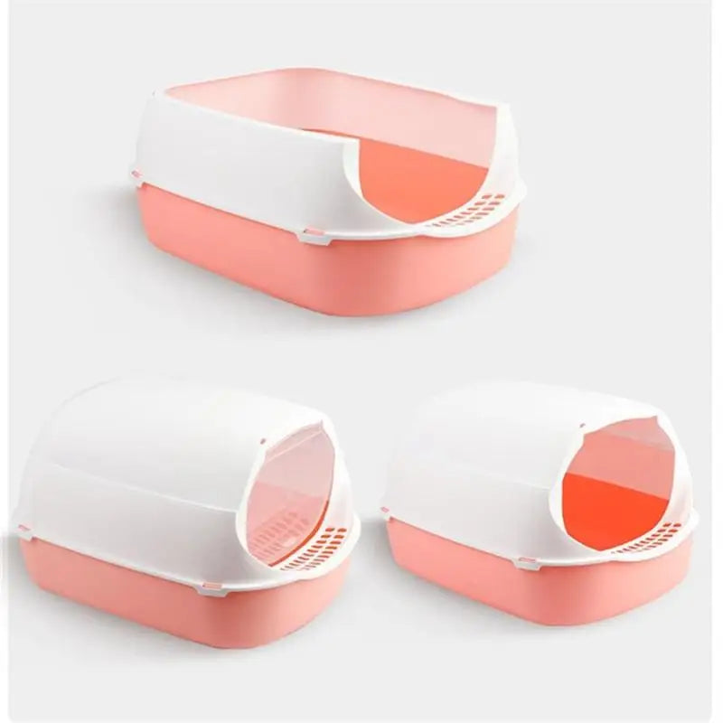 Cat Litter Box Kitten Anti Splash Toilet Litter Tray Indoor Bedpans Fully Enclosed Plastic Sandbox Pet Litter Box Cat Supplies