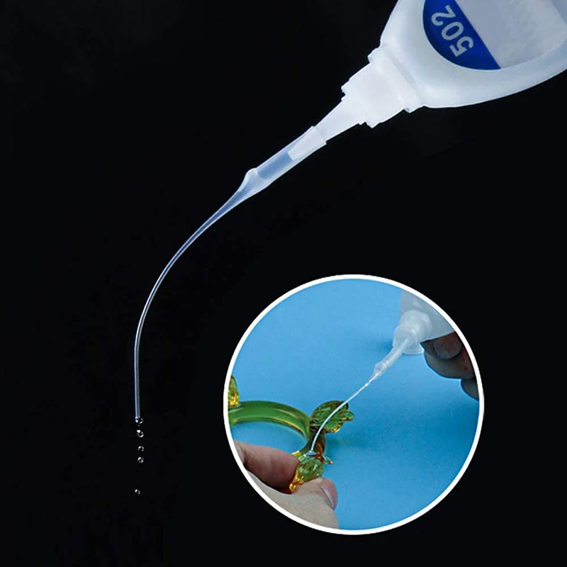 100Pcs Glue Micro-Tips Plastic Glue Bottle 502 Glue Rubber Hose Rubber Drip Tube Mouse Tail Dispensing Needle Dispensing Hose