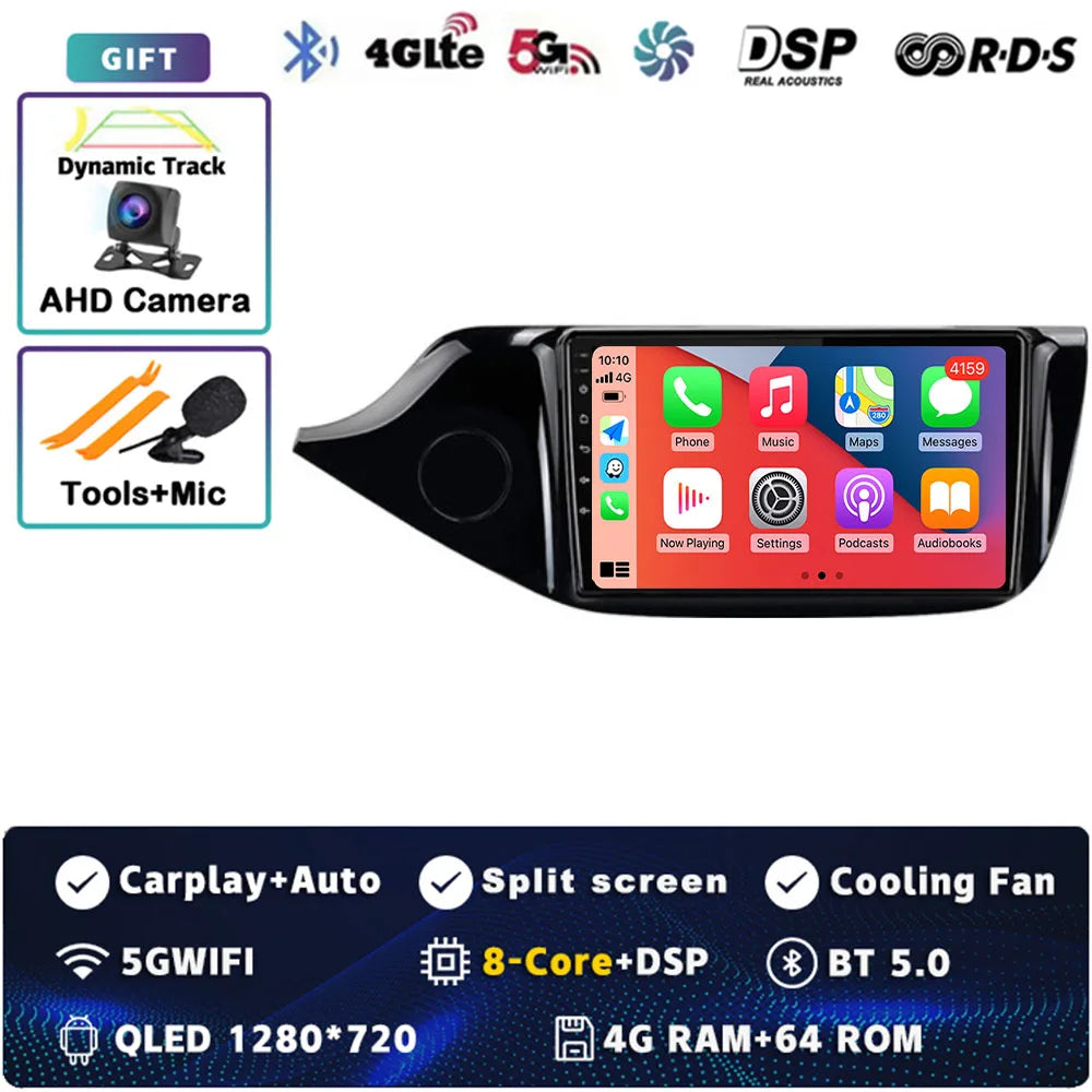 Android 14 Carplay Car Radio For KIA Cee'd CEED JD 2012 2013 2014 - 2018 Multimedia Video Player Navigation GPS Stereo 2 Din DVD