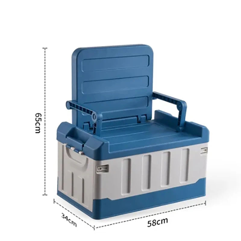60L Outdoor Storage Box Foldable Storage Box Car Camping Accessories Car Supplies Thickened Storage Box 