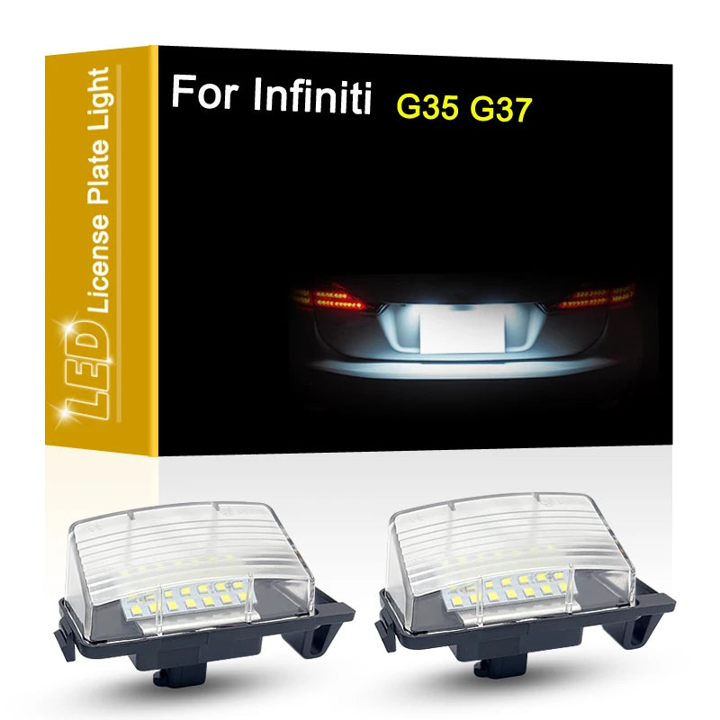 12V LED Number Plate Lamp For Infiniti G35 G37 Sedan Coupe Convertible White License Plate Light Assembly