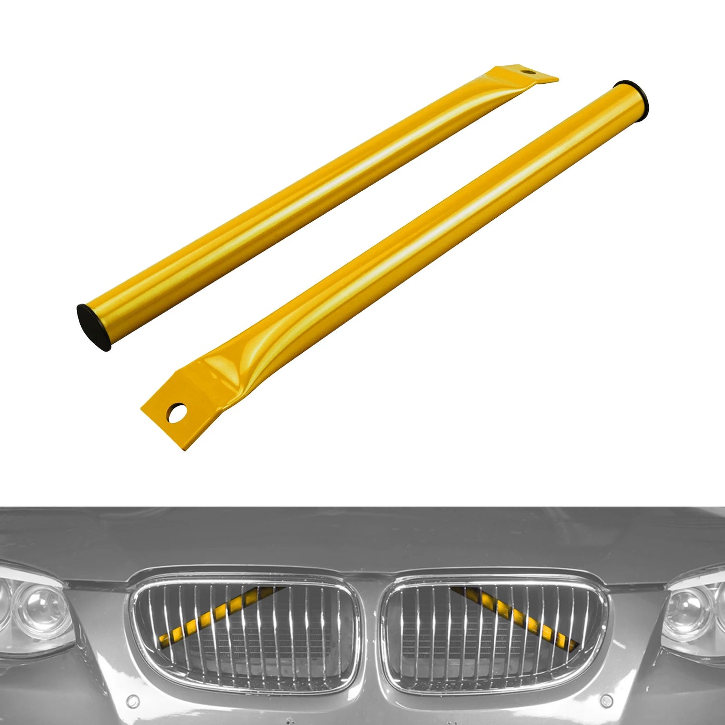 BEVINSEE Front Grille Kidney Braces for BMW E92 E90 E91 E93 2006 2007 2008 2009 2010 2011 2012 2013