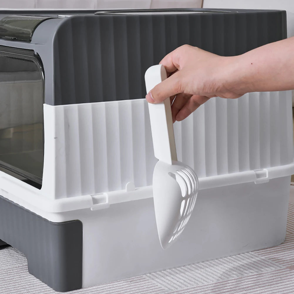 Cat Litter Box With UVC Ultraviolet Function Large Enclosed Top Entry Anti-Splashing Litter Box With Lid Convenient Auto-Off