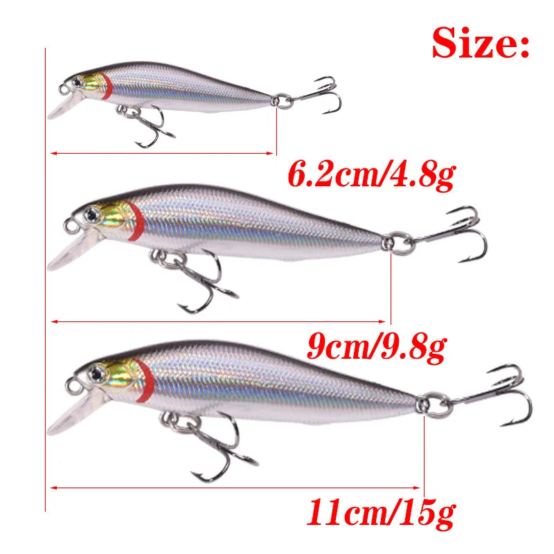 1PCS Fishing Lure Minnow Slowly Sinking Artificial Bait 3D Eyes Plastic Wobblers Tackle Pesca Far-Casting Magnet System Lures