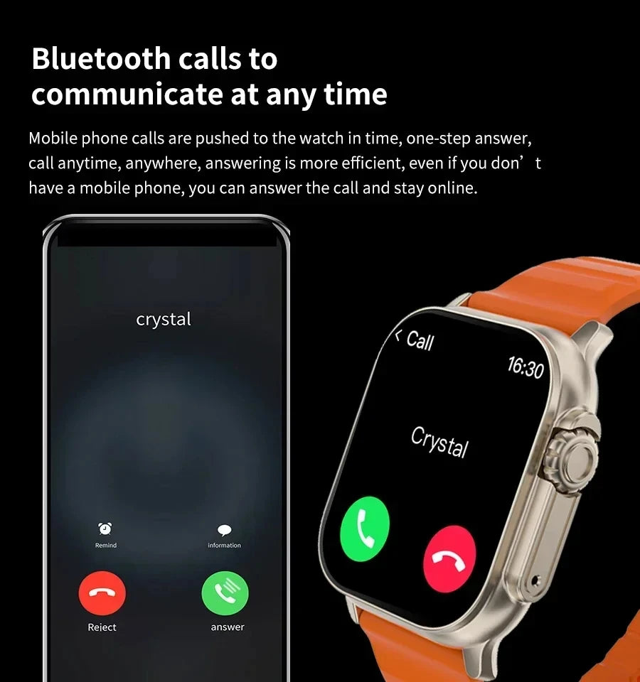 7 Watch Straps New S100 Ultra Smartwatch 2.2HD Amoled Circular Screen ECG Monitoring Reloj inteligente with Protective Case