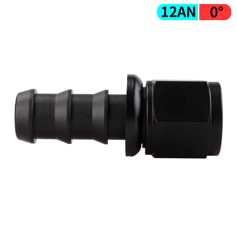 AN4/AN6/AN8/AN10/AN12 Straight 0/45/90/180 Degree Female Swivel to Push Lock Hose End Fitting Oil Fuel Hose End Adaptor Kit