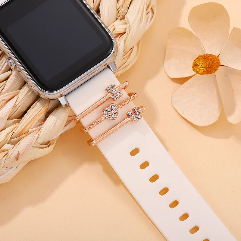 Watchband Decorative Charm for Apple Strap Silicone Bracelet Stud Charm Jewelry Cartoon Pendent Accessories Charm for Smartwatch