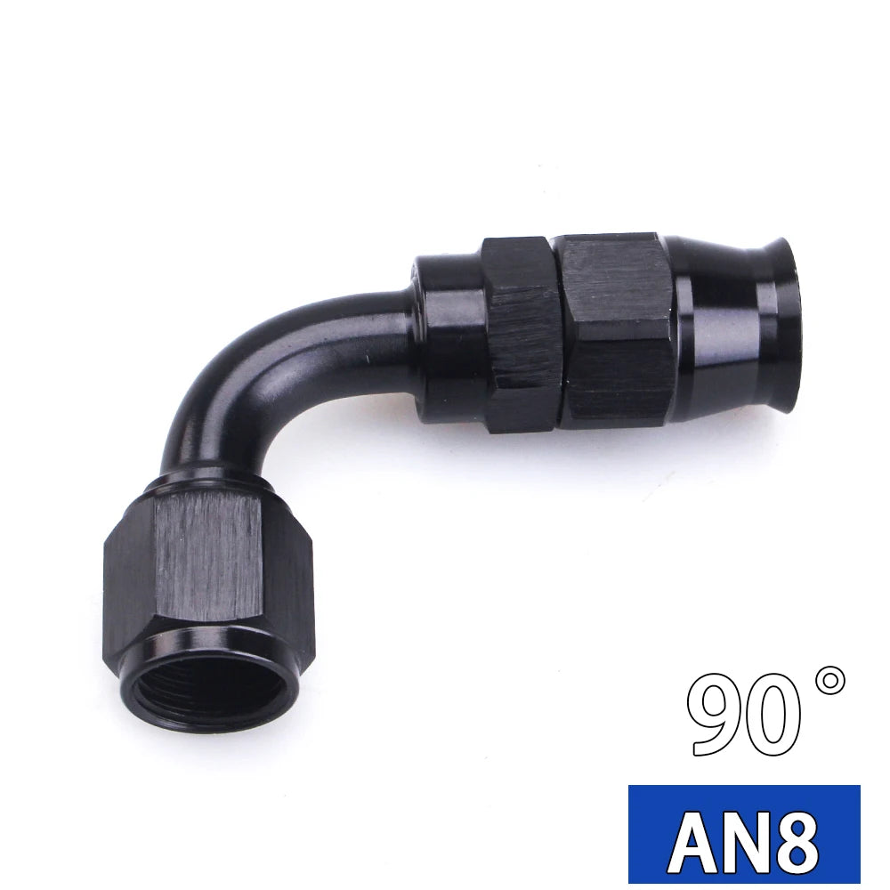 AN4 AN6 AN8 AN10 straight 045 90 180 Degree Reusable Hose End Fitting Adapter For Swivel PTFE Oil Fuel Line Hose End Fitting