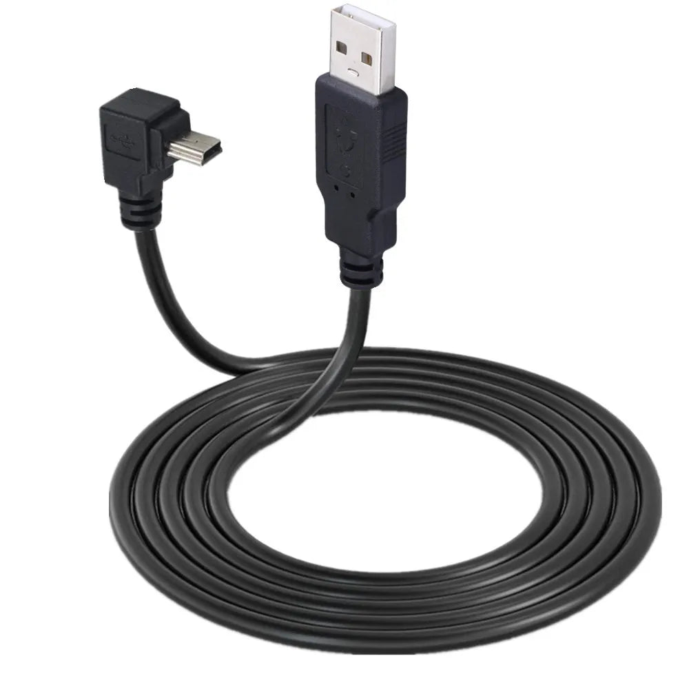 Mini USB B Type 5pin Male UP Down Left Right Angled 90 Degree to USB 2.0 Male Data Cable 0.25m 0.5m 1.5m 3m