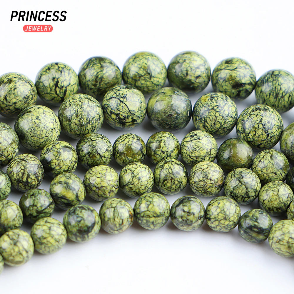A+++ Natural Russian Serpentine Jade Loose Stone Beads for Jewelry Making Charm Bracelet Necklace DIY Accessories 4 6 8 10 12mm